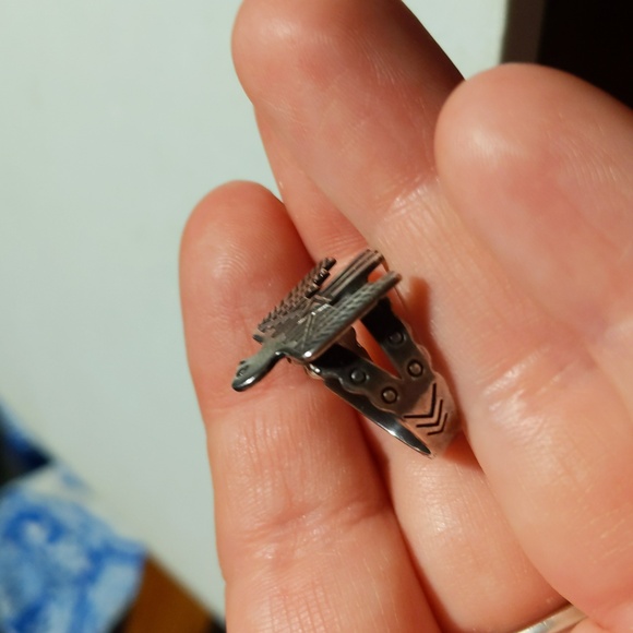 Vintage sterling silver 925 native american thunderbird ring - Picture 7 of 9